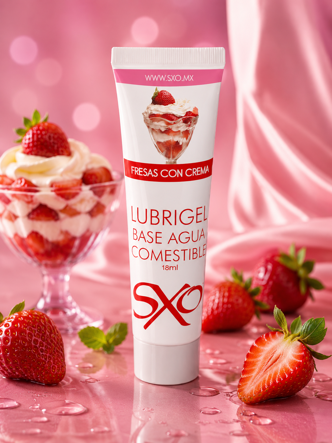 Lubrigel comestible Fresas con Crema 18 grs