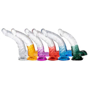 Dildo Curvo bicolor con base succión 23cm