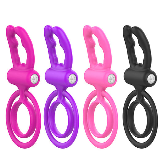 anillo vibrador  con estimulación de clitoris y levantamiento de testiculos