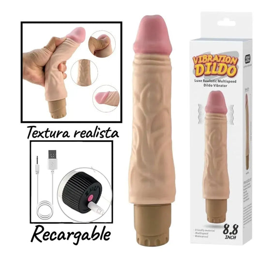 Vibrador Dildo Realista 8.8 Multivelocidad Recargable
