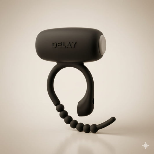 Adjustable Cock Ring Vibrating Black
