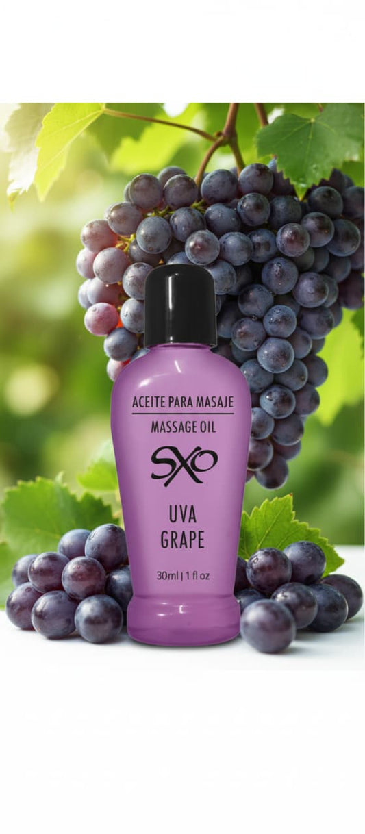 aceite para masaje termico y comestible sabor uva