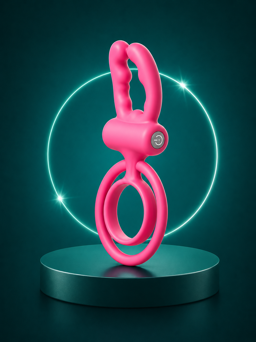 anillo vibrador  con estimulación de clitoris y levantamiento de testiculos